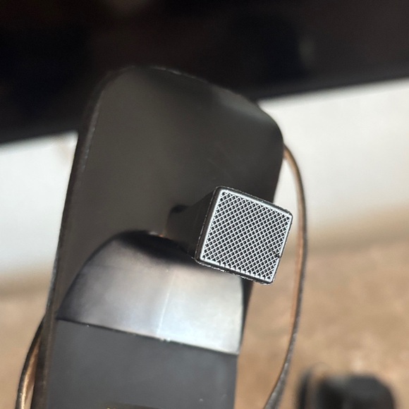 Black Pointed Slingback Heels with Gold Crystal Buckle - Picture 4 of 4